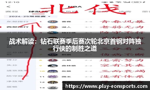 战术解读：钻石联赛季后赛次轮北京首钢对阵独行侠的制胜之道