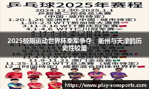 2025极限运动世界杯季军争夺：衢州与天津的历史性较量